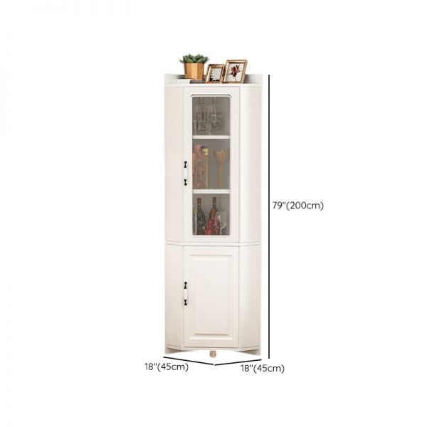 lakiです！ Chalky Wood Enclosed Triangle Corner Accent Cabinet with Storage