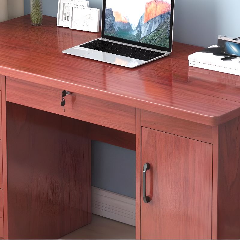 Easy Installation Rectangular Studying Desk with Pedestal, Cupboard ...