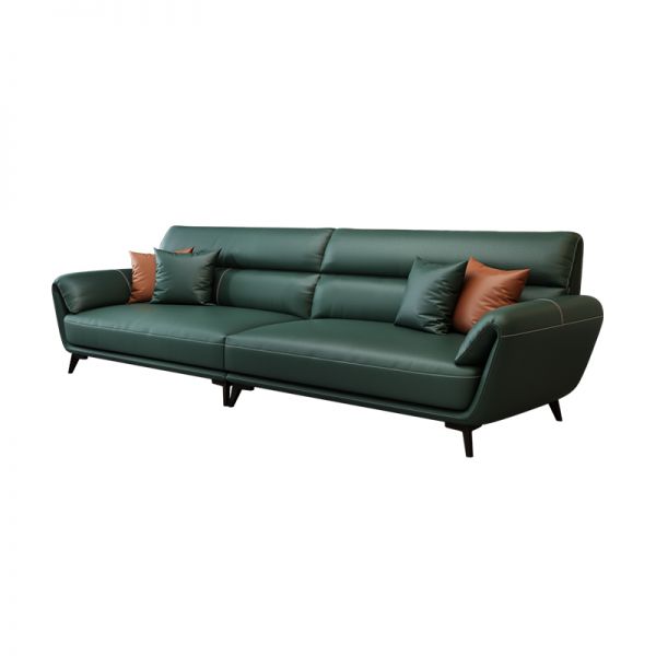 Minimalistisches Holzsofa mit Armlehne und Beinen in Sand, 1 Stück, 4-Sitzer-Sofa