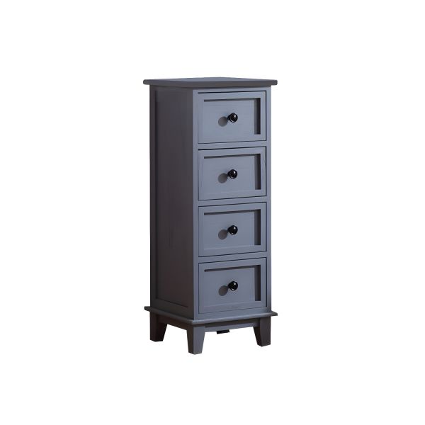 tall narrow grey dresser Farmhouse Tower, Solid Wood Slim Chest of Drawers for Small Spaces Daffodil