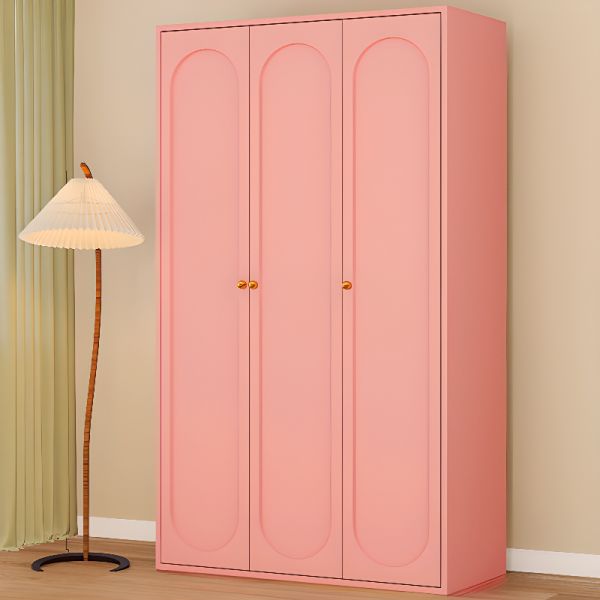 Gewölbter Metallschrank, 198 cm freistehender Kleiderschrank mit verstellbaren Regalen