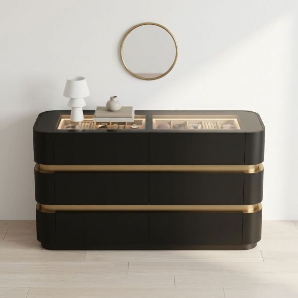 black dresser with glass top 31